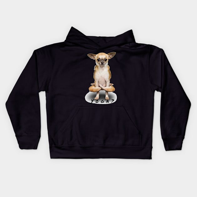 Funny Dog Yoga Lover Kids Hoodie by Pris25